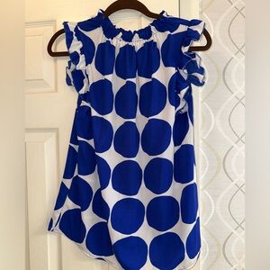 Blue Polka Dot Women's Top